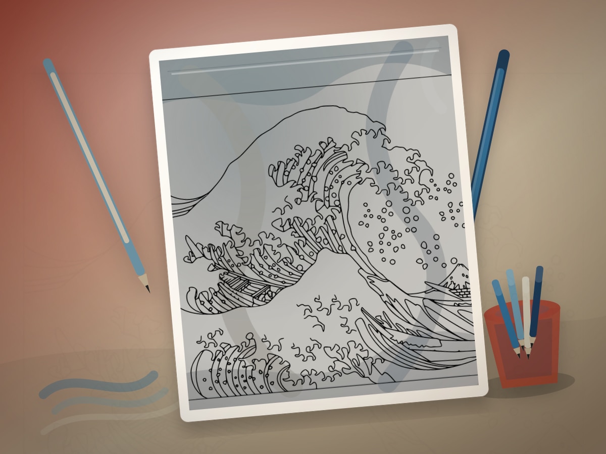 Hokusai-Inspired Coloring: Waves, Linework, and Negative Space article thumbnail