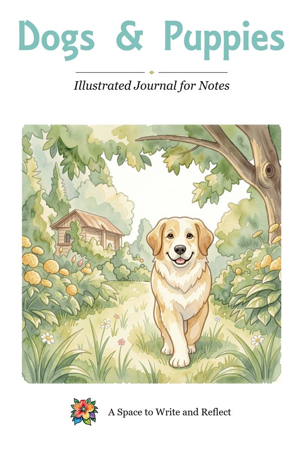 Dogs and Puppies Illustrated Journal for Notes cover
